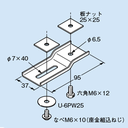 ネグロス電工 照明器具用支持金具 一般形鋼用 PLA1 (20個)