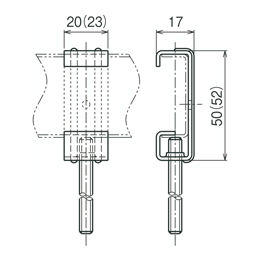 ネグロス電工 埋込型蛍光灯器具支持金具 ねじW3/8×62 T38H9-62 (20個)