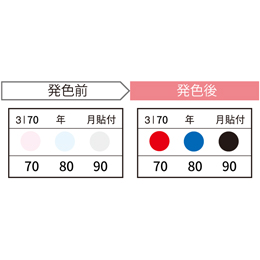 JAPPY サーモカラーセンサー 3温表示 年月記入タイプ 10℃間隔 3I70-JP (20枚入)