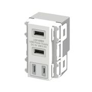 JAPPY USB給電用コンセント AC一体型 ホワイト USB-R3702W-JP
