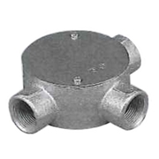 外山電気 丸型露出ボックス 厚鋼用 鋳鉄製 3方出 O3Z16