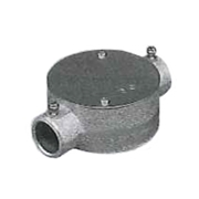 外山電気 ねじなし TC丸形露出ボックス 鋳鉄製 2方出 厚鋼用 TCO2Z22