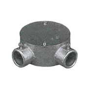 外山電気 ねじなし TC丸形露出ボックス 鋳鉄製 直角2方出 厚鋼用 TC09Z16