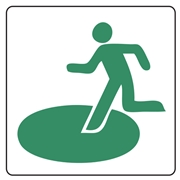 根本特殊化学 屋外蓄光式広域避難場所標識 200mm×200mm 左向き SEA-200L