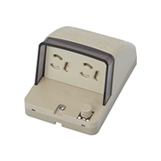 神保電器 防雨形コンセント 2極接地極付 アイボリー JW-B-9G9GE