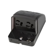 神保電器 防雨形コンセント 2極接地極付 黒 JW-B-9G9GE-B