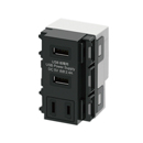 JAPPY USB給電用コンセント AC一体型 ダークグレー USB-R3702DG-JP