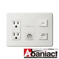 Abaniact 情報コンセント Cat.5e (TEL/LAN/TV) AC-212VTL-01