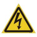 JIS安全標識 電気注意 矢印マークのみ 225mm三角×1mm JA202S