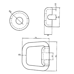 建造物用ケーブル引留金具3号 (普通壁用) KCV-3