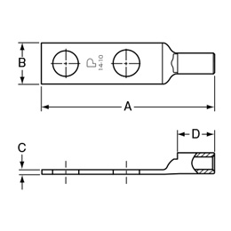 パンドウイット 銅線用圧縮端子 スタンダードタイプ LCD6-14A-L (50個