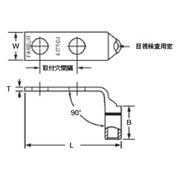 パンドウイット 銅線用圧縮端子 90度アングルタイプ LCD8-14AF-L (50個