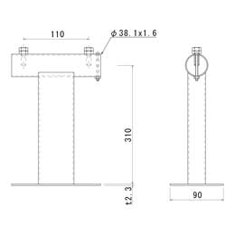 エヌビー サイドベース アンテナ取付金具 適合マスト φ22〜φ32mm以下用 NB-32ZL