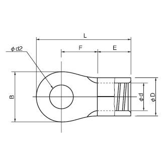 ニチフ 銅線用 裸圧着端子 R型 丸形 R14-10 794-0131の商品詳細ページ