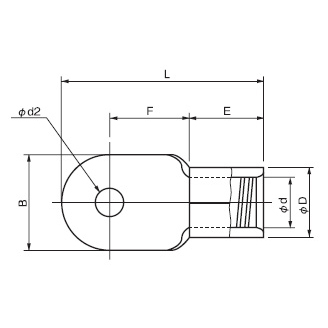 ニチフ 銅線用 裸圧着端子 R型 丸形 R150-12 (1個) 794-0197の商品詳細 