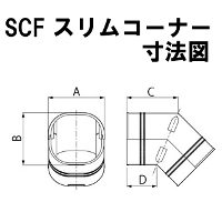因幡電工 スリムコーナー立面45° SCF-100