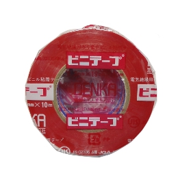 デンカ ビニテープ 19mm幅 10m巻 0.2mm厚 赤色 (10巻)
